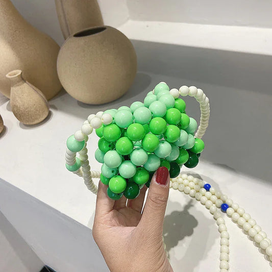 Acrylic Bag Women Retro Mini Color Beaded Bag