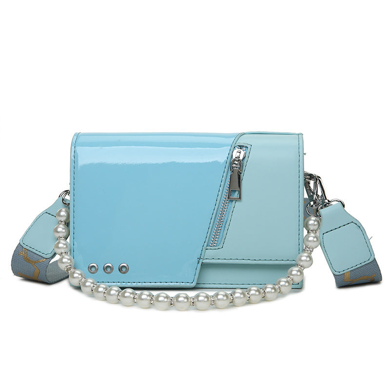 Beaded Wide Shoulder Strap Portable Small Square Bag