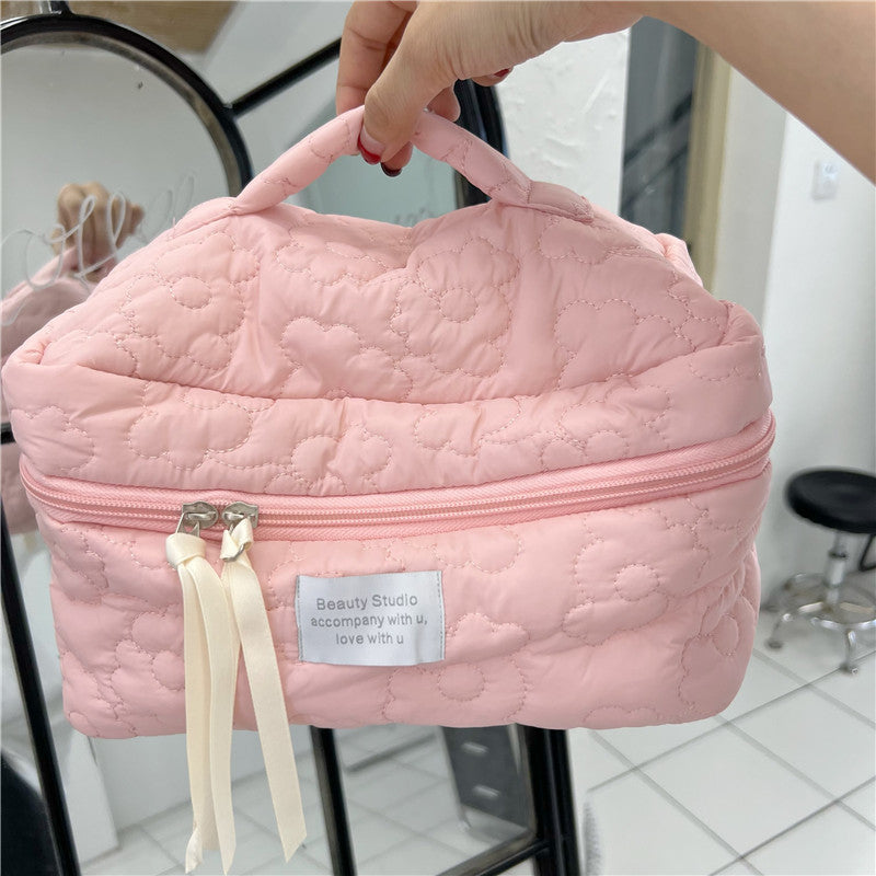 Ins Soft Flower Cosmetic Bag