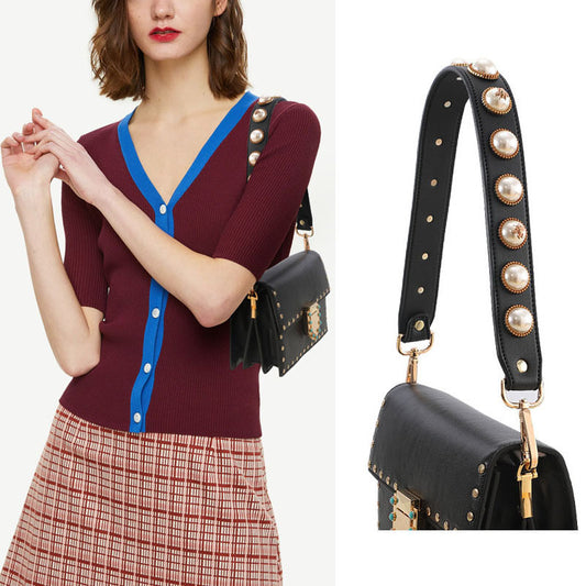 Pearl flower shoulder bag