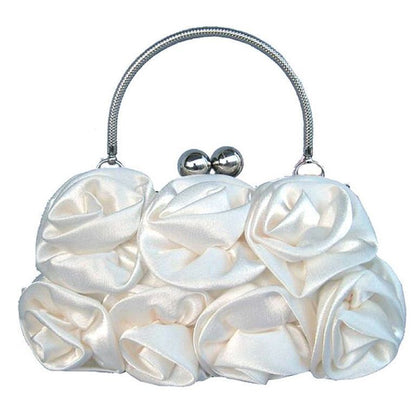 Ladies Portable Satin Flower Evening Bag
