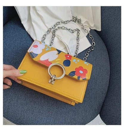 Flower Printing Chain Bag