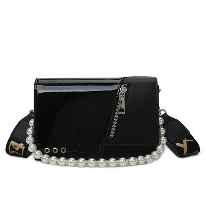 Beaded Wide Shoulder Strap Portable Small Square Bag