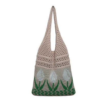 Flower Tulip Vintage Knitted Shoulder Bag