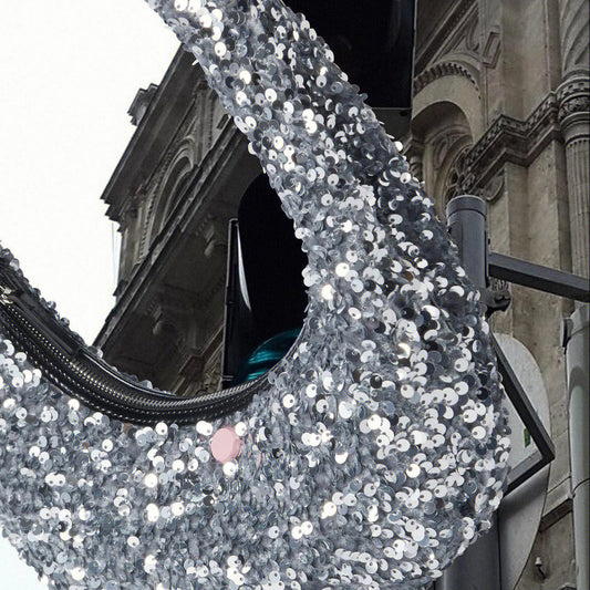 Netflix With Fashionable And Versatile Ultra-shiny Sequins Beaded Goose Egg Bag