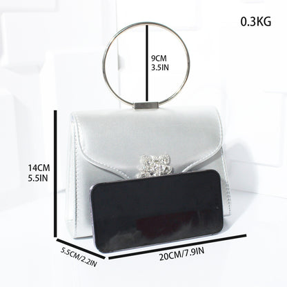 Fashion Rhinestone Small Flower Dinner Bag Handbag